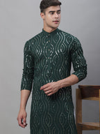 Sojanya Geometric Embroidered Pure Cotton Kurta With Churidar | Grocsy