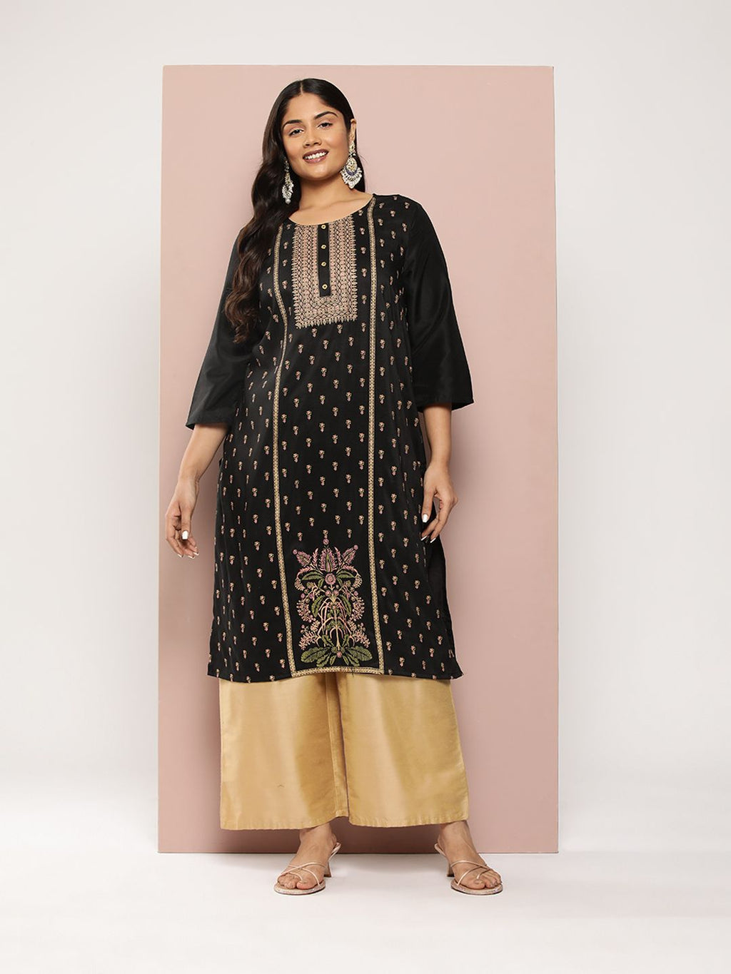 Sztori Plus Size Ethnic Motifs Printed Kurta | Grocsy