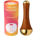 Livronic Face Acupoint Kansa Wand Massager with Teak Wood Handle for Detoxification and Deep Relaxation Natural Kansa 2 in 1 Bronze | Grocsy