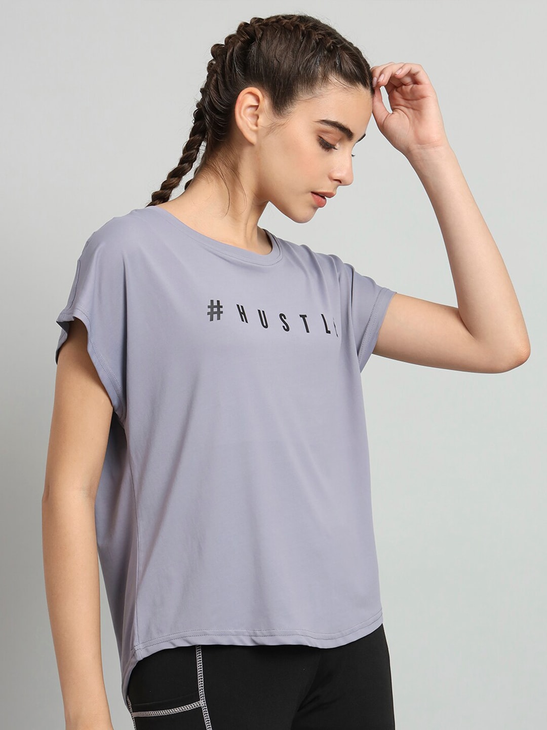 MKH Typography Printed Relaxed Fit Dri-Fit T-shirt | Grocsy