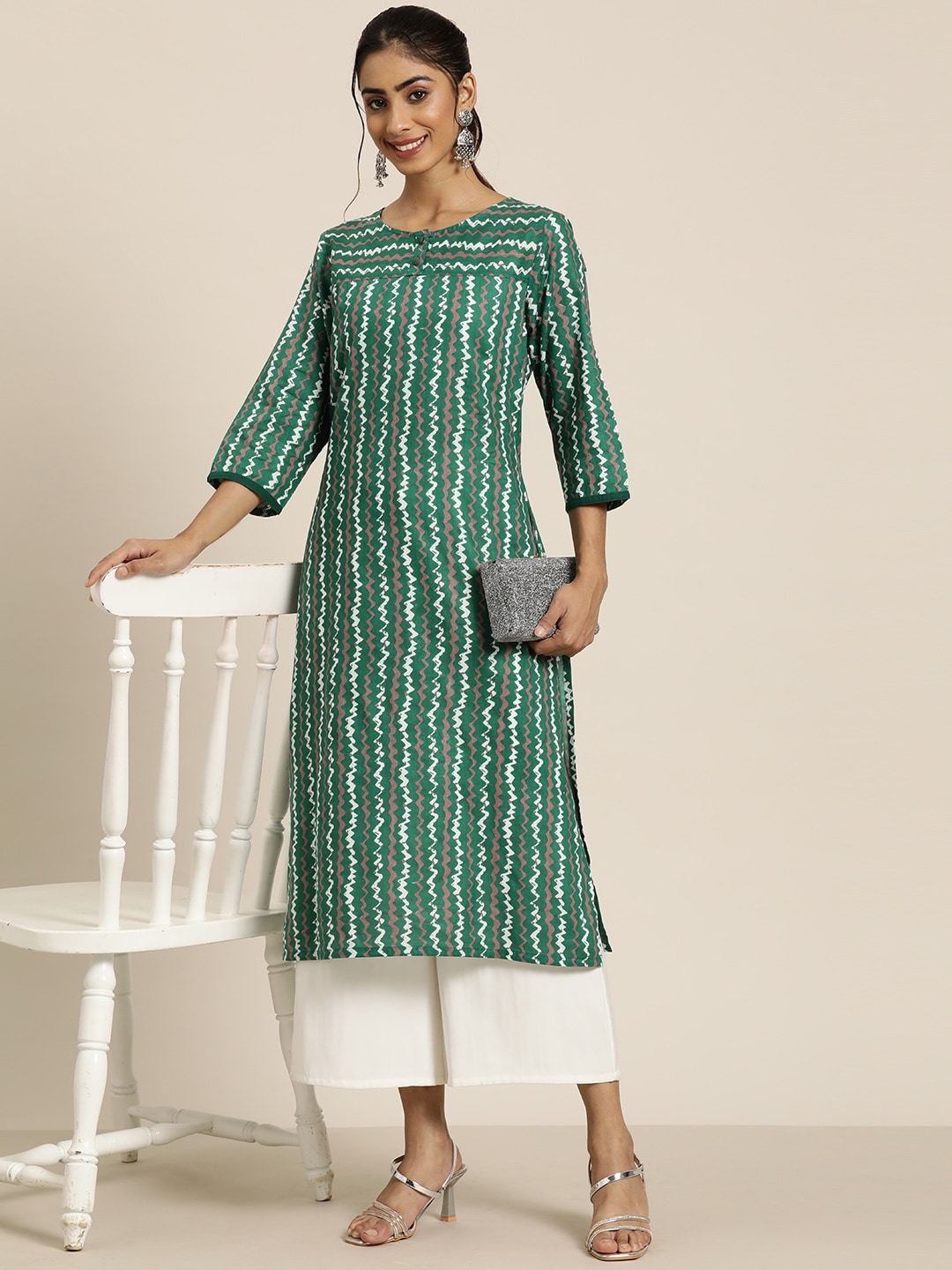 HERE&NOW Abstract Printed Pure Cotton Kurta | Grocsy