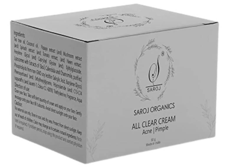 Saroj Organics All Clear Cream For Acne, Pimples | Grocsy