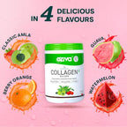 OZiva Vegan Collagen (Watermelon) with Biotin & Vitamin C For Brighter & Youthful Skin | Collagen Supplement For Women & Men | Plant Based Powder | Certified Vegan 125g + Shaker | Grocsy