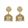 Joban Fashion Women Matte Gold Brass Jhumka | Grocsy