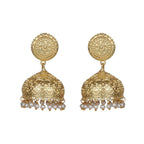 Joban Fashion Women Matte Gold Brass Jhumka | Grocsy