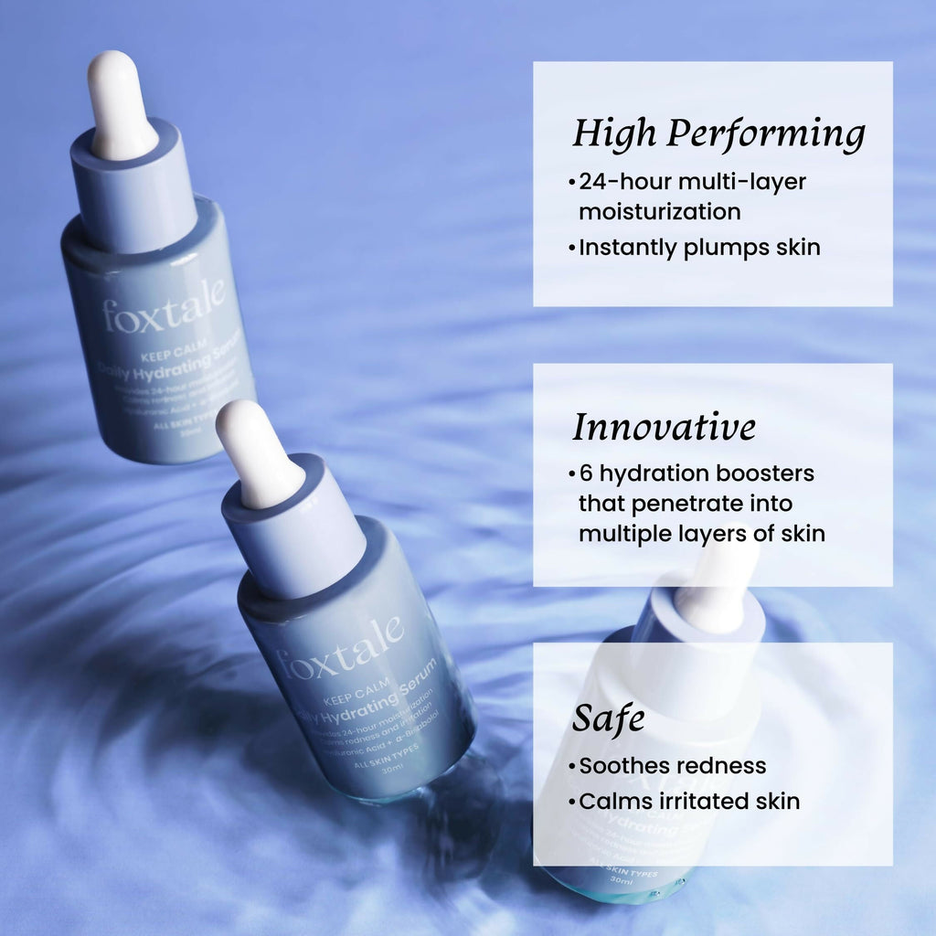 Foxtale Daily Hydrating Serum With Hyaluronic Acid - For Plump & Glowing Skin | Grocsy