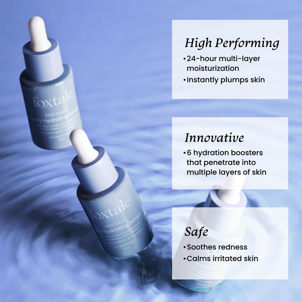 Foxtale Daily Hydrating Serum With Hyaluronic Acid - For Plump & Glowing Skin | Grocsy