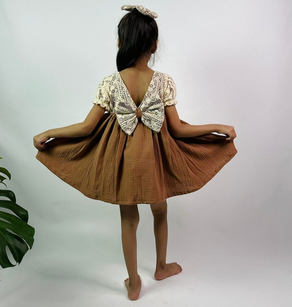 ArthLife Vintage Brown Fit And Flare Dress | Grocsy