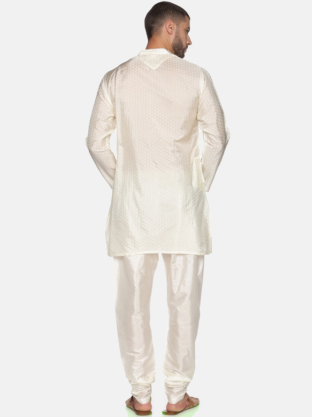 Sethukrishna Men Off-White Kurta with Pyjamas | Grocsy