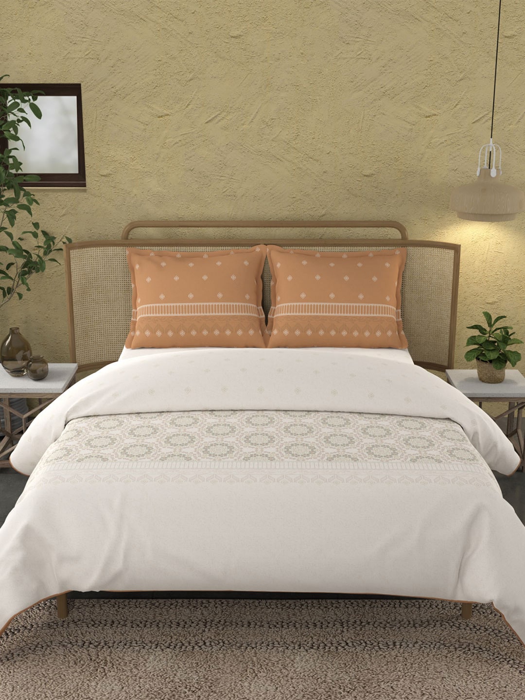 MYTRIDENT Unisex Orange Bedsheets | Grocsy