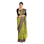 Exclusive Collection 100% Pure Cotton Light Green Tant Saree With Hand Weaving Work | Grocsy