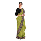 Exclusive Collection 100% Pure Cotton Light Green Tant Saree With Hand Weaving Work | Grocsy