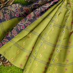 Exclusive Collection 100% Pure Cotton Light Green Tant Saree With Hand Weaving Work | Grocsy