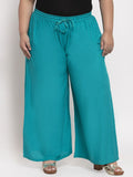 TAG 7 Women Plus Size Mid-Rise Wide Leg Palazzos | Grocsy