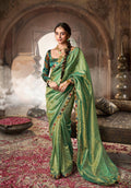 Anaita Designer Green Weaving Soft Tissue Silk Saree With Designer Blouse | Grocsy