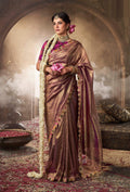 Anaita Designer Purple Weaving Soft Tissue Silk Saree With Designer Blouse | Grocsy