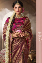 Anaita Designer Purple Weaving Soft Tissue Silk Saree With Designer Blouse | Grocsy