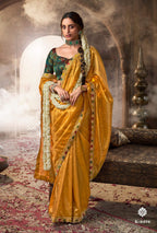 Anaita Designer Yellow Weaving Soft Tissue Silk Saree With Designer Blouse | Grocsy