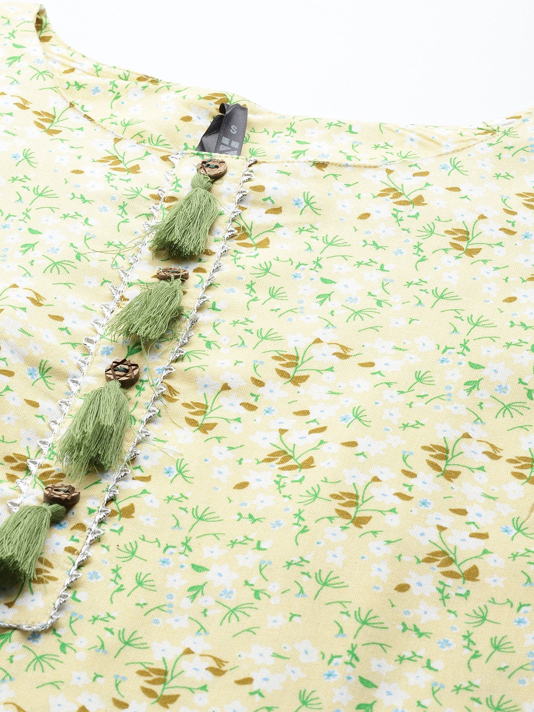 HERE&NOW Floral Printed Gotta Patti Kurta | Grocsy