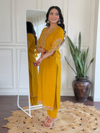 The52 Beautiful Women's Thread work Viscose Fabric Straight Kurta, Pant and Dupatta Set | Grocsy