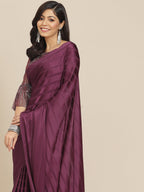 Tikhi Imli Magenta Striped Saree | Grocsy