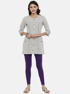 Souchii Violet Solid Ankle-Length Leggings | Grocsy