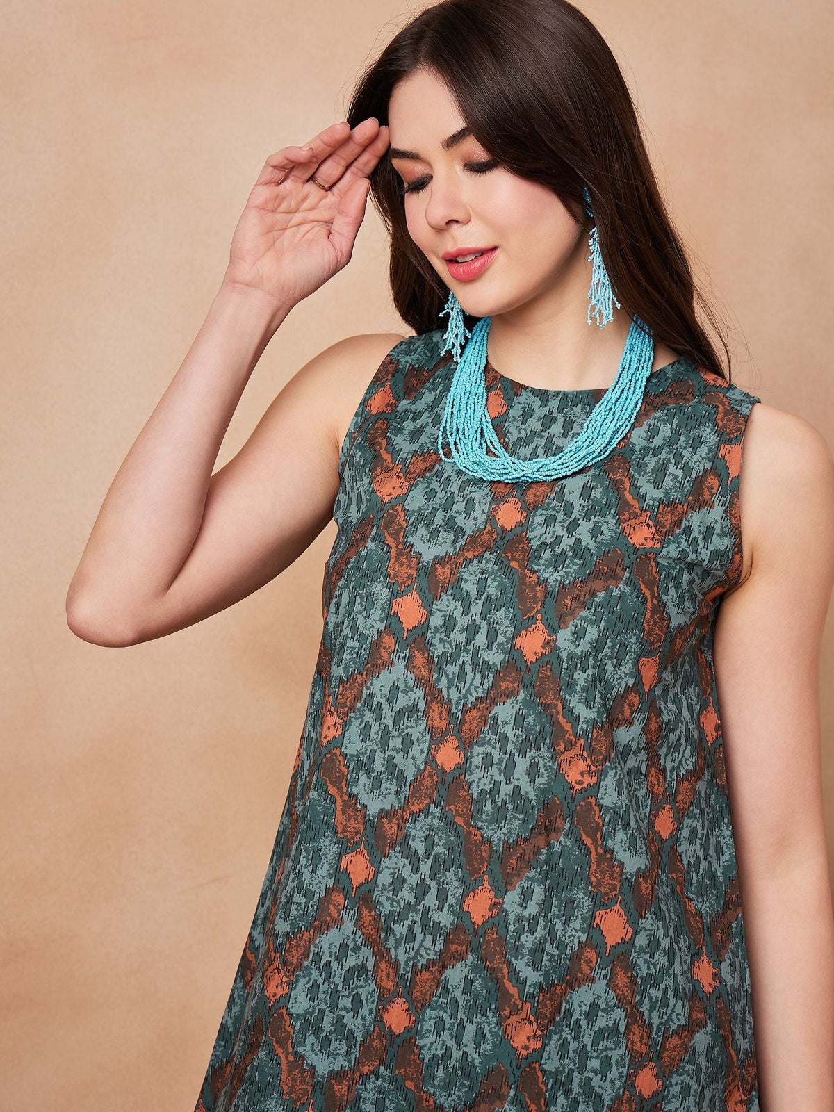 InWeave Aqua Pearl Abstract Printed Co Ords Set | Grocsy