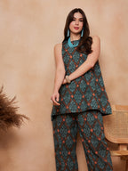 InWeave Aqua Pearl Abstract Printed Co Ords Set | Grocsy