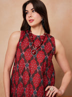 InWeave Red Abstract Printed Co Ords Set | Grocsy