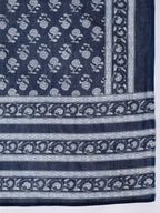 InWeave White Strappy Kurta Palazzo Set With Blue Floral Dupatta | Grocsy
