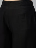 InWeave Black Strappy Set With Green Organza Dupatta | Grocsy