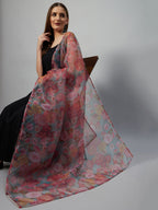 InWeave Black Strappy Set With Green Organza Dupatta | Grocsy