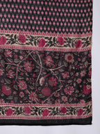 InWeave White Strappy Set With Black Pink Ethnic Print Cotton Dupatta | Grocsy