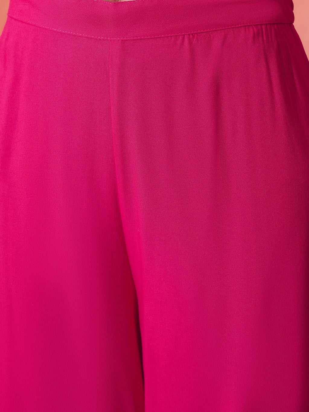 InWeave Fuchsia Strappy Set With Blue Fuchsia Organza Dupatta | Grocsy