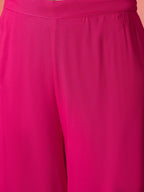 InWeave Fuchsia Strappy Set With Blue Fuchsia Organza Dupatta | Grocsy
