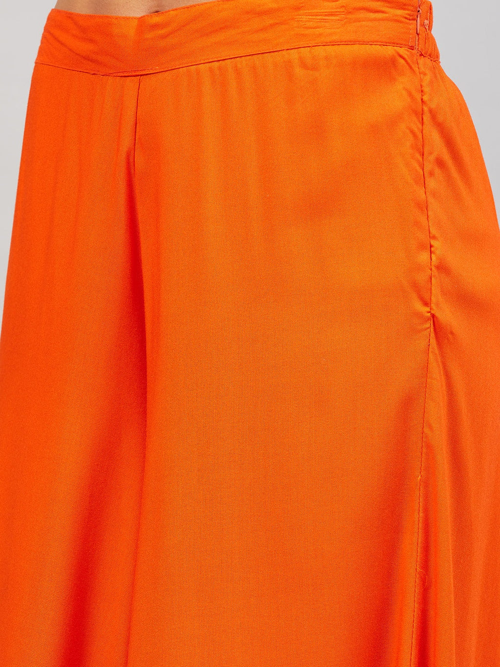 InWeave Women's Orange Gota Long Kurta Set W Grey Gota Or Dupatta | Grocsy