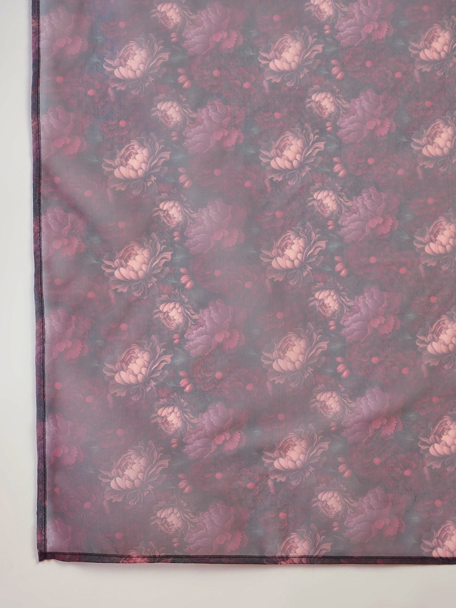InWeave Fuchsia Strappy W Black Dark Floral Print Or Dupatta Set | Grocsy