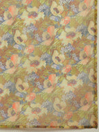 InWeave Ink Blue Strappy W Olive Liberty Print Organza Dupatta Set | Grocsy
