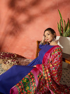 InWeave Ink Blue Anarkali Patola Kurta Set | Grocsy