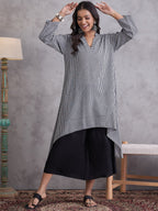 InWeave Black Small Check Black Palazzo Set | Grocsy