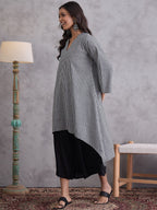 InWeave Black Small Check Black Palazzo Set | Grocsy
