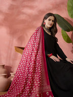 InWeave Black Sweetheart Kurta With Dupatta | Grocsy