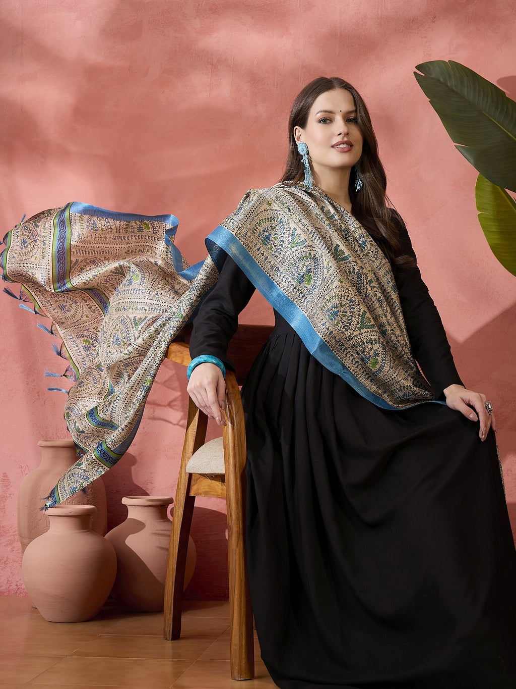 InWeave Black Sweetheart Kurta With Dupatta | Grocsy