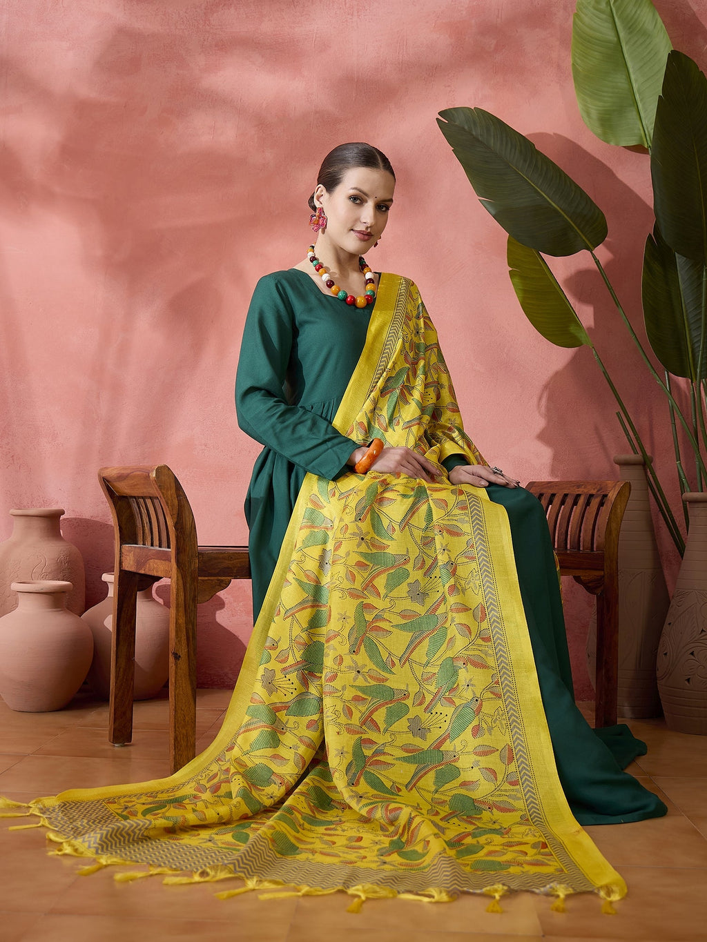 InWeave Green Sweetheart Kurta With Dupatta | Grocsy