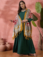 InWeave Green Sweetheart Kurta With Dupatta | Grocsy