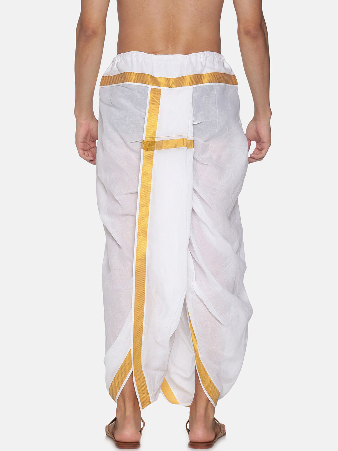 Sethukrishna Men White Readymade Cotton Dhoti | Grocsy