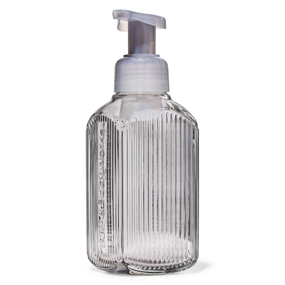 Bath & Body Works Gray Vertical Lines Gentle & Clean Foaming Hand Soap Dispenser | Grocsy