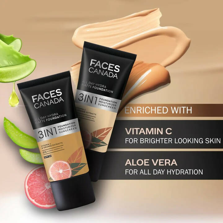 Faces Canada All Day Hydra Matte Foundation-Rich Ivory 013 | Grocsy