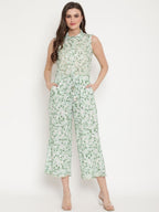 Ahalyaa Womens Mint Rayon Printed Jumpsuit | Grocsy
