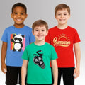 Chilins Round Neck Printed Super Combed Cotton T-shirt (Pack of 3) | Grocsy